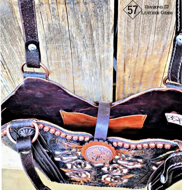 Diamond 57 leather goods cowboy boot purse