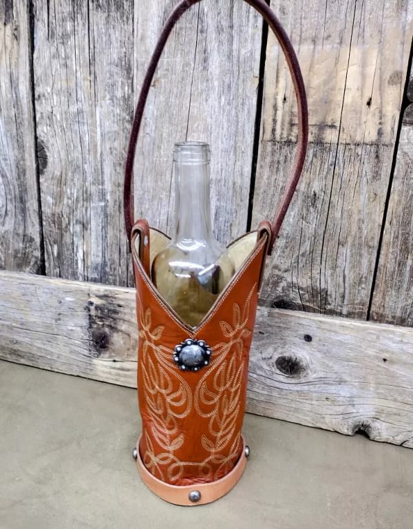 cowboy boot wine tote